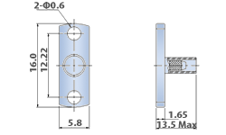 Straight 2Hole Flange , Crimp Type Cable Terminators