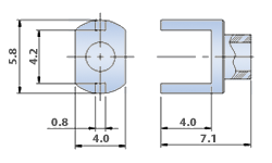 Straight , Direct Solder Type Semi-rigid Cable terminator