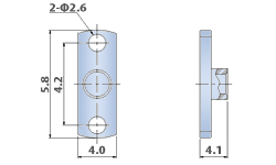 Straight 2Hole Flange , Direct Solder Type Semi-rigid Cable terminator