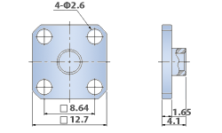 Straight 4Hole Flange , Direct Solder Type Semi-rigid Cable terminator