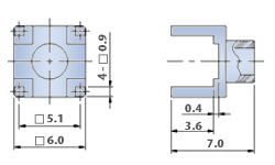 Straight Pcb , Direct Solder Type Semi-rigid Cable terminator