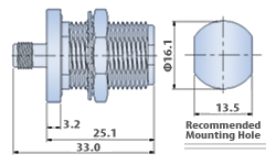 SMA Jack to N Jack - Bulkhead-