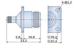 SMA Jack to N Jack - 4Hole Flange -