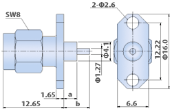 SMA Connectors RF - 2 Hole Flange Mount Plug, Straight Terminal Type Panel and Bulkhead Connector