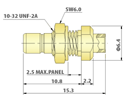SMB Connectors RF Coaxial - Bulkhead Cable Jack, Direct Solder type